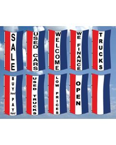 3'x8' Vertical Message Drape Flags - Free Flying
