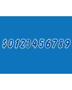 Windshield NUMBERS Die Cut Blue/White