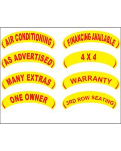 Oval Year "Arch Topper" Red/Yellow SLOGANS