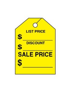 LIST PRICE/DISCOUNT/SALE PRICE Flourescent Mirror Tag