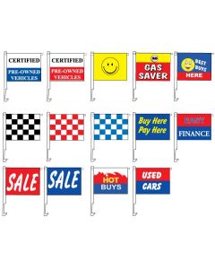 Window Clip On Flags With Boom Arms