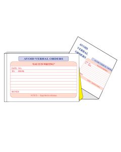 Avoid Verbal Orders (AVO) Book - 2 part