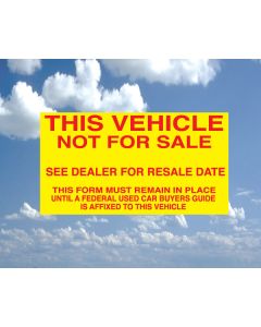 Vehicle not for sale-sticker