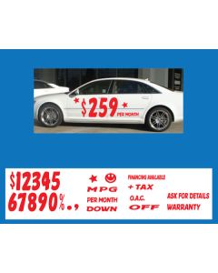 Giant Impact Numbers, Signs and Symbols - RED