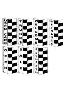 3'x8' Checker Flags with Slogans - Double Faced