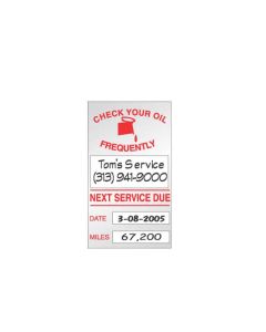 Generic Service Reminder Sticker(100) - oil change
