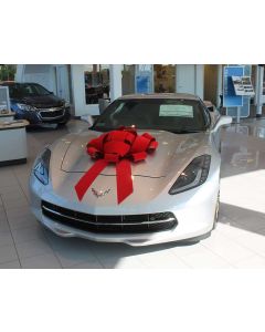 30" Red Velvet Car Bow