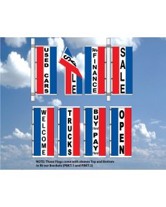 3'x8' Vertical Message Drape Flags Single Sided - With Sleeves