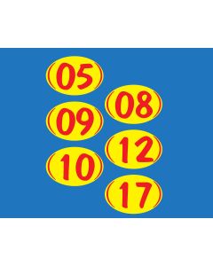 Dual Digit Model Years - Red/Yellow