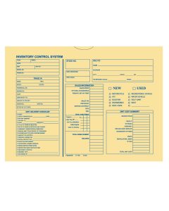 Inventory Control Deal Envelope (Motorcycle-Boat-RV)