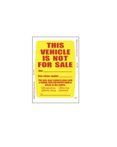 Vehicle not for sale - inside window sticker