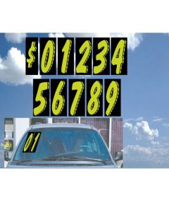 EZ Line Vinyl Decals for Cars Chartreuse Large Number Stickers 11 Dozen Windshield Numbers Pro Pack Dealer Supplies