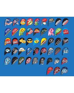 Mini Teardrop 3D Clip On Window Flags