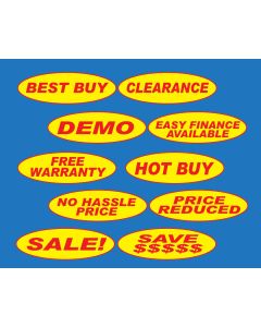 Oval Slogan Stickers