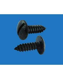 License Plate Screws - Round slotted head - BLACK coated