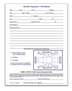 Vehicle Inspection Worksheet